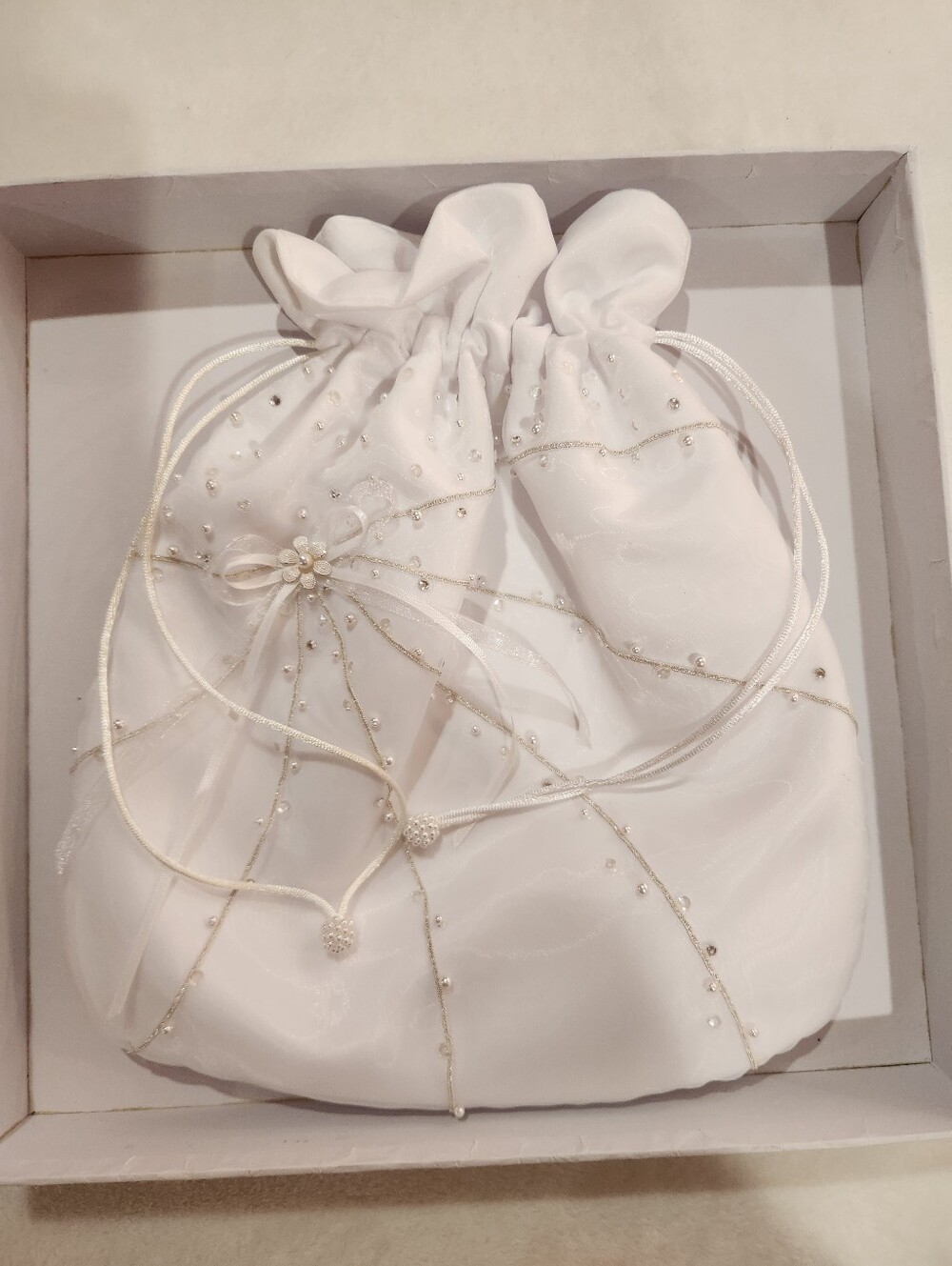 Wedding Satin Gift/Money Bridal Shower Pouch Bag, NIB